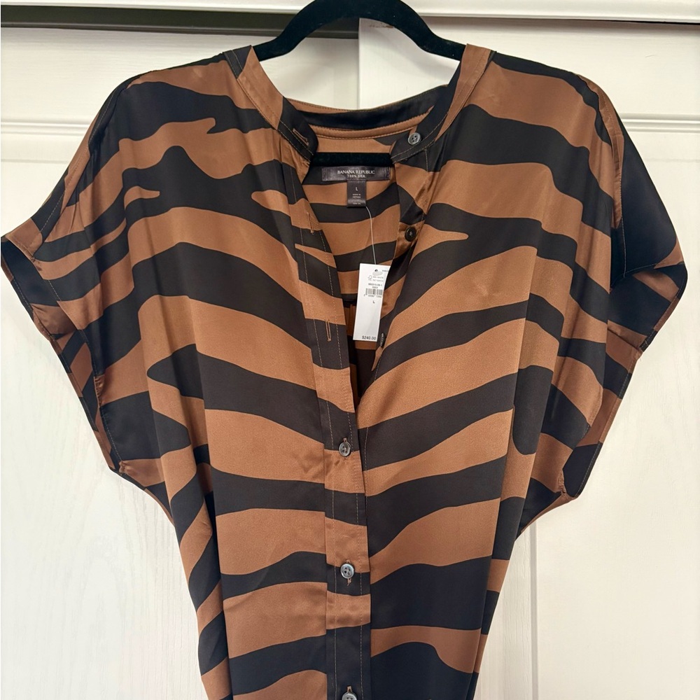 Banana Republic Zebra Stripe Midi Dress
